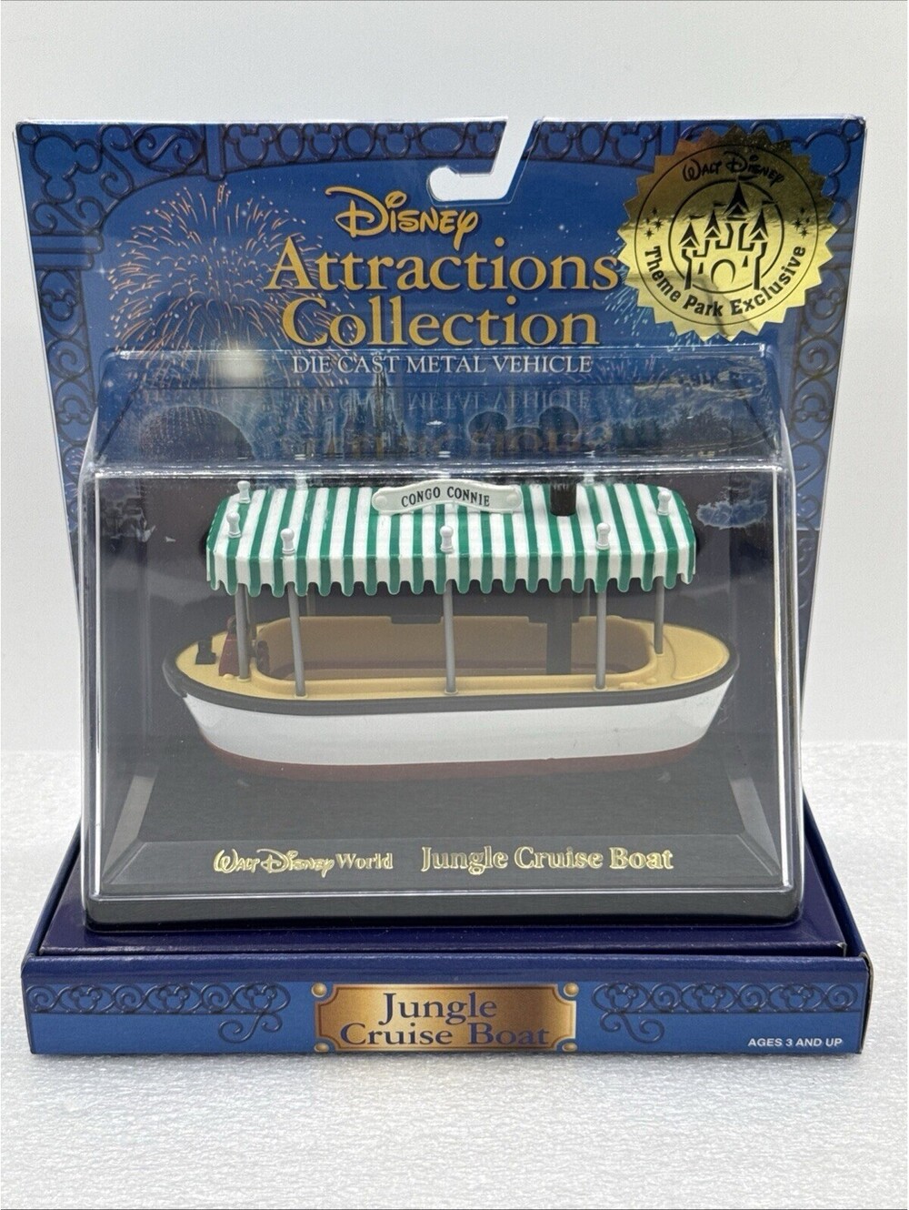 Disney Attractions Collection Jungle Cruise Boat Die Cast Metal Vehicle 2002